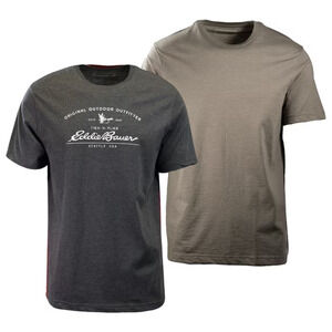 Eddie Bauer Men's Gray and Brown T-Shirts